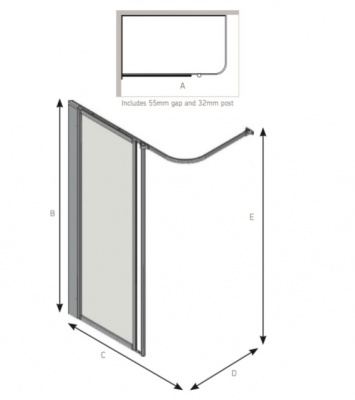 AKW Full Height Wet Floor Screens - Silverdale - Option HFW